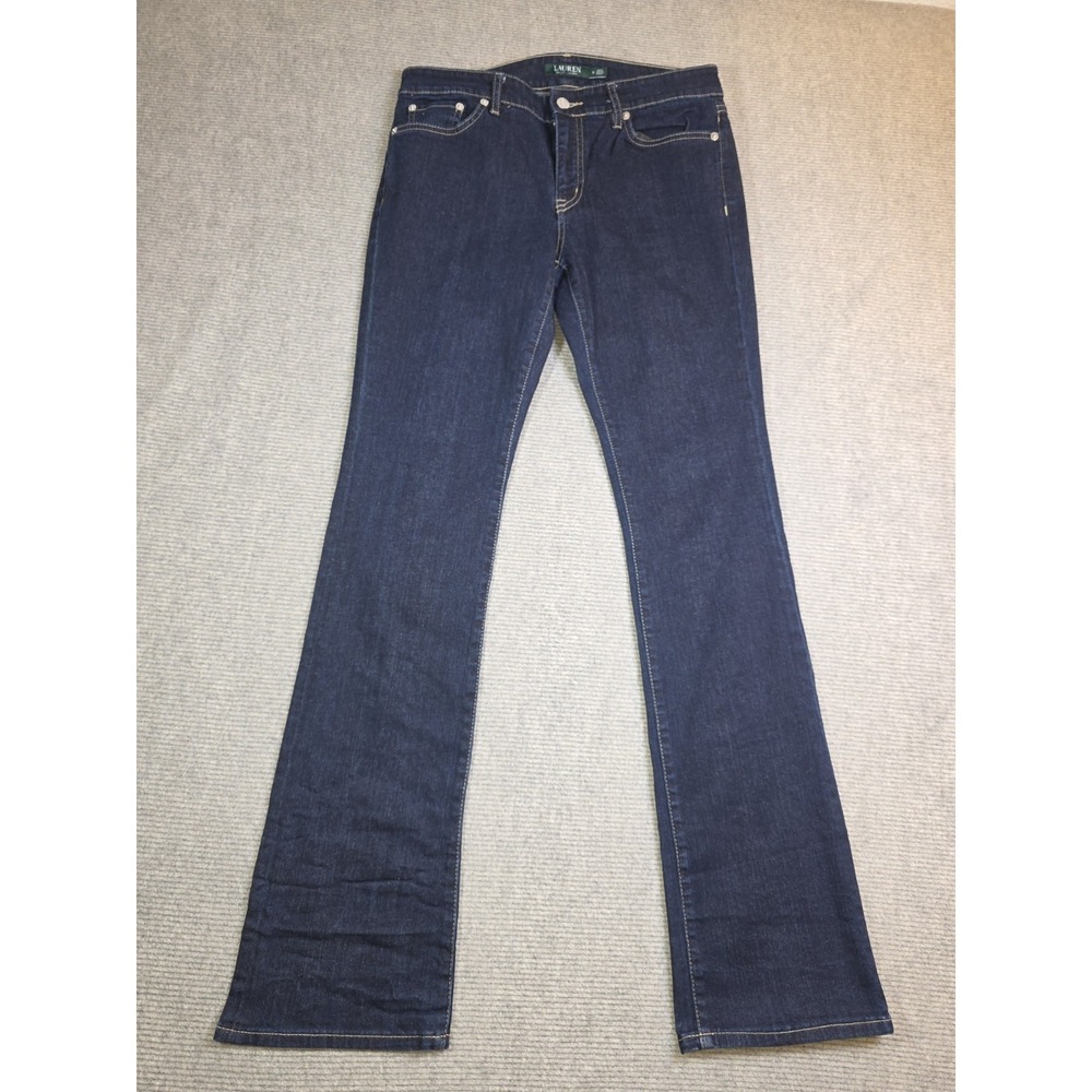 Lauren Ralph Lauren Jeans Womens 6 Blue Dark Wash Denim Stretch Bootcut 32x32